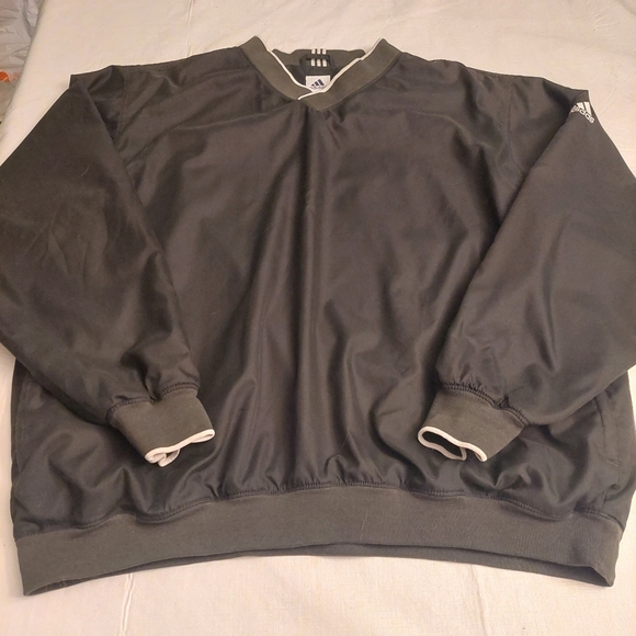 Adidas Green Windbreaker Track Jacket Pullover V Neck Climaproof Athletic Sz XL - Picture 3 of 11
